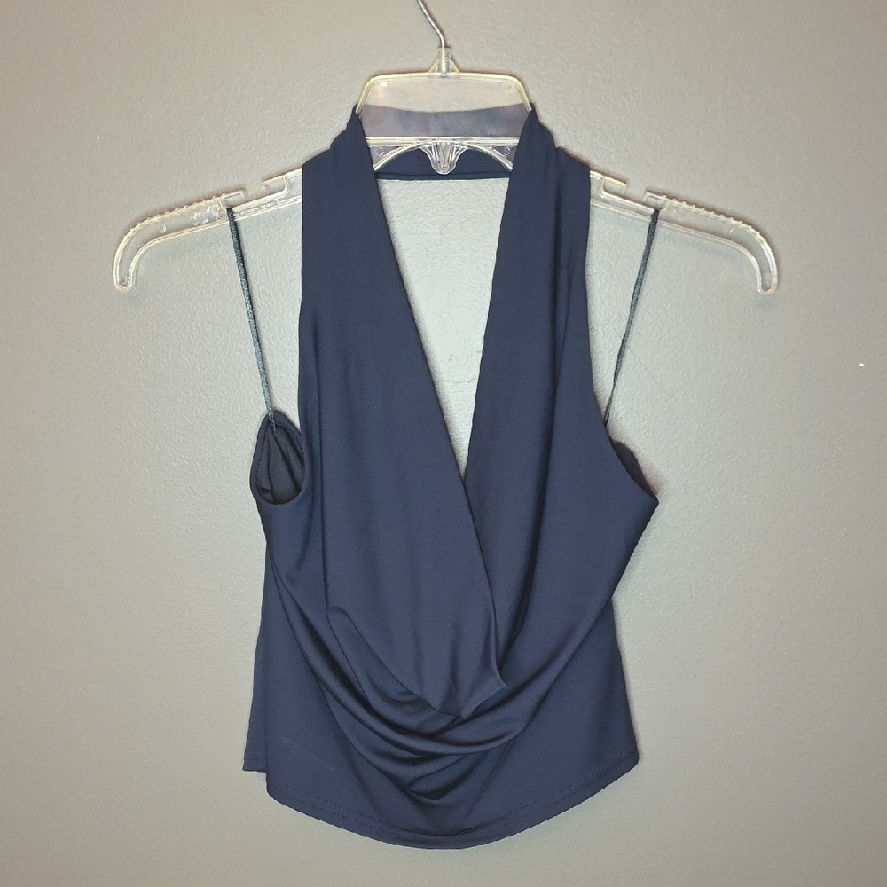 H&M Navy Sleeveless Blouse